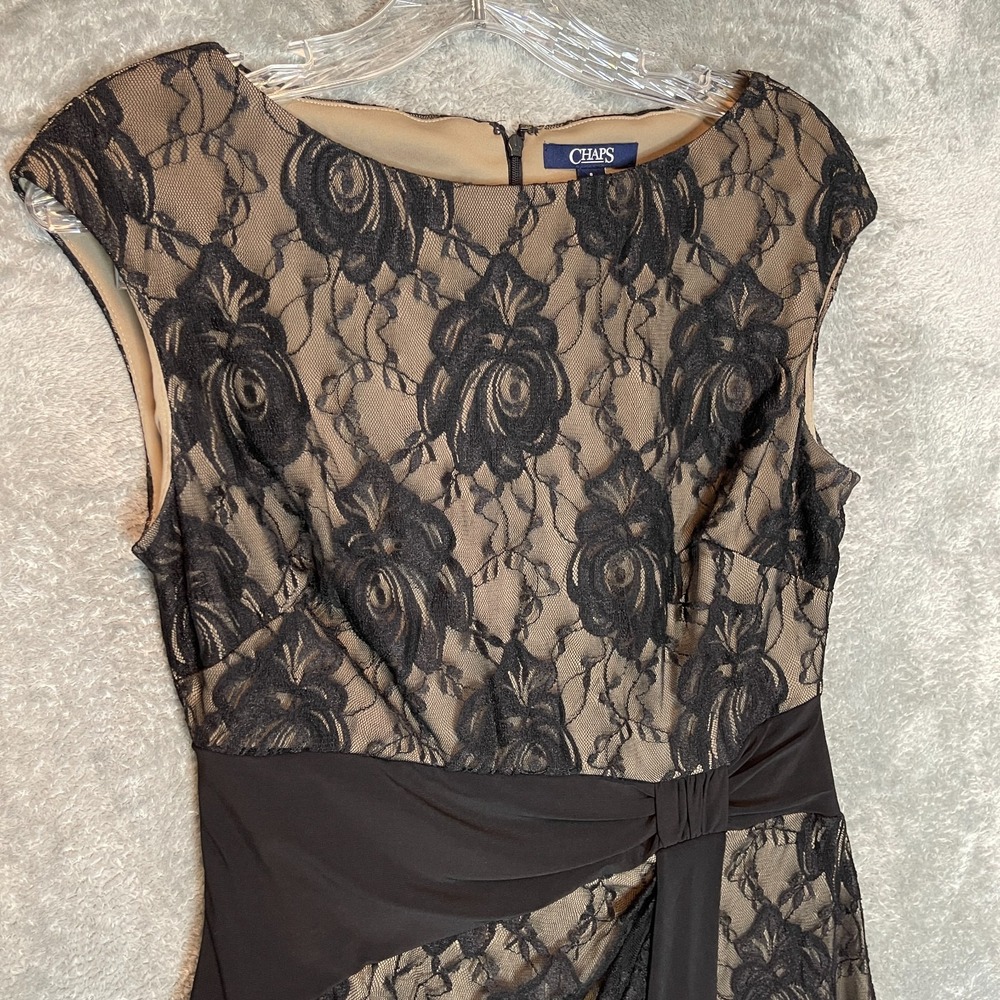 Chaps Women Floral Lace Overlay Sheath Dress 8‎ Romantic Sophisticated Classy